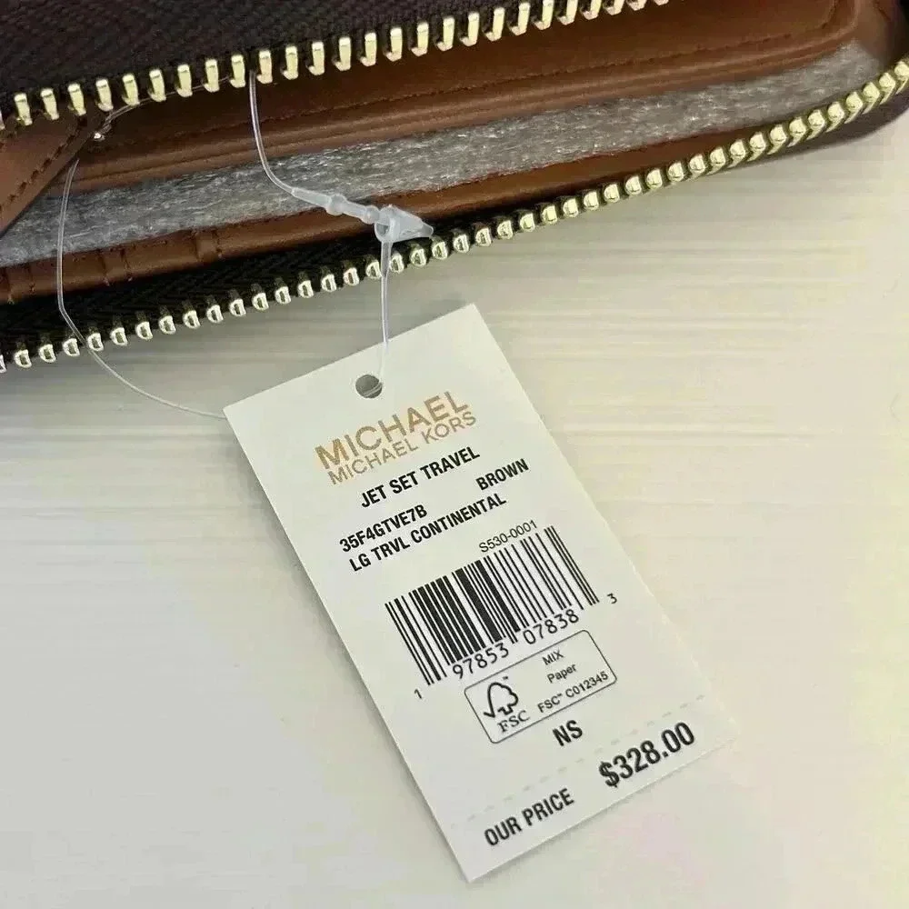Michael Kors jet set large continental wallet brown